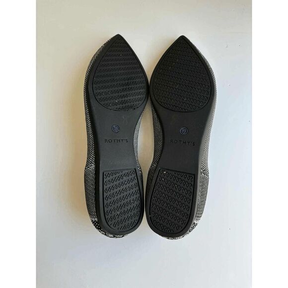 Rothy's the Point Black and White Python Snake Print Retired Womens Size 8.5 - Picture 3 of 10